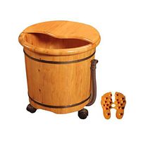 Footbath，Solid Wood Foot Washing Barrel，Foot Basin Wooden Bucket，Foot Spa Wooden Tub，Solid Wood Foot Basin，Foot Bath Tub，with Gravity Drainage