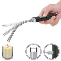 Megainvo Candle Lighter, Long Lighter Plasma USB Rechargeable Arc Lighter Windproof Flameless Zinc Alloy Electronic Lighter for Yankee Chesapeake Bay Candle Camping Encendedor 360° Flexible Neck(29CM)