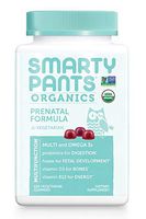 Daily Organic Gummy Prenatal Multivitamin: Probiotic, Vitamin C, D3 & Zinc for Immunity, Biotin, Omega 3 Fish Oil, Selenium, B6, Methyl B12 for Energy by SmartyPants 120 Count (30 Day Supply)