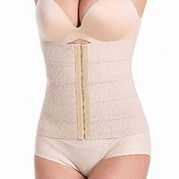 R-GABI Women's Skinny Body Shaper Underwear with Girdle Belt Lumbar Spine Protecting Waist Cincher/Trainer/Trimmer/Corset Khaki