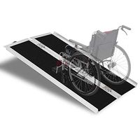 Goujxcy Aluminum Wheelchair Ramp, Lightweight Folding Portable Loading Traction Ramp Mobility Ramp Fits Most Wheelchairs Scooters (4FT)