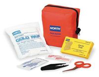 Honeywell 018502-4220 North by Redi-Care 5'' x 5 1/2'' x 2 1/2'' Red Nylon Portable Mount Small 5 Person Responder First Aid Kit, English, 15.34 fl. oz, Plastic, 5" x 4.75" x 2.5"