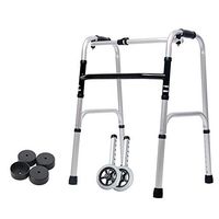 Qivor Elderly Walker Lightweight Folding Wheeled Walker with Four-Legged Walking Stick Auxiliary Walker (Color : Without Pulley)