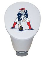 The Furniture Cove New 2.6 Gallon White Plastic Step Trash Can Waste Basket Featuring the Choice of Your Favorite Football Team Logo - FREE Trash Liner Included (Patriots Guard)
