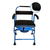 XWZJY Household Bedside Commode 3 in 1 Obesity Toilet Seat Folding Shower Chair with Padded Arms/Backrest Non-Slip Leg Pad,Tool-Free Assembly