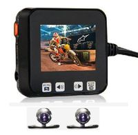 Biker's Camera,Sykik Rider FR1 Motorcycle Action Camera,Sport Camera,Full HD Front and Back Cameras,2.2" LCD Monitor/Split Picture,140 Degree Wide Angle Waterproof Cameras,Excellent for Night