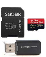 SanDisk 64GB Micro SDXC Extreme Pro Memory Card Bundle Works with GoPro Hero 7 Black, Silver, Hero7 White UHS-1 U3 A2 with (1) Everything But Stromboli (TM) Micro Card Reader