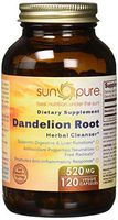 Sun Pure Premium Quality Dandelion Root 520 Mg, Veggie Capsules Glass Bottle - Supports Digestive & Liver Function - Promotes Anti-Inflammatory Response (120 Count)