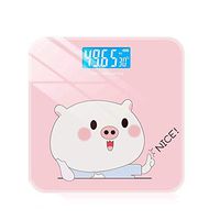 KOIUJ Weight Scale, Precision Digital Body Bathroom Scale with Step On Technology, High Strength Tempered Glass Easy Read Backlit LCD Display (Color: Pink)