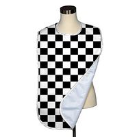 Check Collection Adult Bib - Covered with Care Assorted Prints Available! (Black Racing Check)