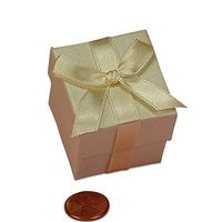 Ivory Cube Boxes with Ribbon 1-1/2" X 1-1/2" X 1 5/8" | Quantity: 10 Width 1 1/2