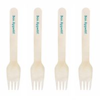 Dress My Cupcake Natural Wood Candy 500-Pack Buffet Forks DIY Kit, Bon Appetit, Aqua
