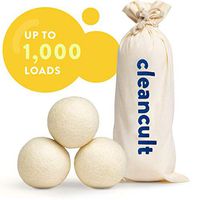 cleancult, Organic Wool Dryer Balls, Natural Fabric Softener, Removes Static Cling and Helps Dry Your Laundry up to 25% Faster, 3 Balls