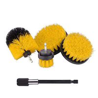 Belloc 4 Pack Drill Brush Power Scrubber Cleaning Brush Extended Long Attachment Set All Purpose Drill Scrub Brushes Kit for Grout, Floor, Tub, Shower, Tile, Bathroom and Kitchen Surface