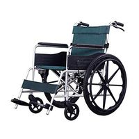 Hong Tai Yang XF Wheelchair, Aluminum Alloy Carbon Steel Lightweight Adult with Swinging Leg Support Folding Chair Portable, Seat Width 45cm, Dark Green Armchairs (Color : A)