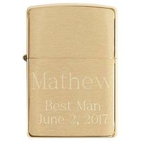 Personalized Zippo Brushed Brass Lighter with Free Engraving