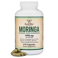 Moringa Powder Capsules - Organic and Vegan (210 Count, 1,000mg Per Serving) Amazing Green Superfood from Moringa Oleifera Leaf by Double Wood Supplements