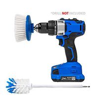 RotoScrub Car and Motorcycle Wheel & Tire Drill-Powered Cleaning Brushes - 2 Brush Kit includes Drill Powered Scrub Brush + Extended Long Reach Drill Brush with Soft Bristles