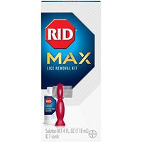 RID MAX Lice Removal Kit, Pesticide Free, Easy-to-Use, 100% Effective at Getting RID of Lice, Super Lice and Eggs, Includes 1 RIDvantage Comb and 1 Solution (4 Ounces)