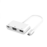 USB C to VGA Multiport Adapter,ITEKKO Type C to VGA 4K+USB 3.0 Port+USB-C Fast Charging Port Converter Cable Charging Port Adapter Cable with Large Projection for 2015/16/17/18 MacBook/Pro (VGA)