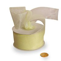 7/8" X 25 Yards Baby Maize Shimmer Sheer Organza Ribbon