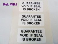 250 Labels, Guarantee Void If Seal Is Broken Labels, Tamper Evident Labels, 40x20mm Rectangle, Black on White, Stickers break up on attempted removal