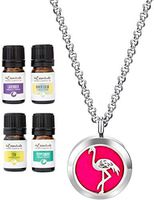 Wild Essentials Flamingo Essential Oil Diffuser Necklace Gift Set Includes Aromatherapy Pendant, 24" Stainless Steel Chain, Refill Pads and 100% Pure Oils (Lavender, Peppermint, Inner Calm and Zen)