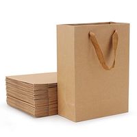 Merchandise Bags, Eusoar 25pcs 5.9" x 2.3" x 7.8" Brown Kraft Paper Bags with Handles, Kraft Bags, Party Bags, Retail Handle Bags, Paper Shopping Bags, Wedding Party Bags