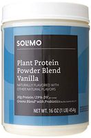 Amazon Brand - Solimo Plant Protein Powder Blend, Vanilla, 1 Pound, 13 Servings