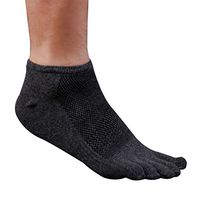 Colorido 1 Pair Men's Breathable Five Finger Toe Solid Color Mesh Sports Socks size One Size Fit Most (Dark Grey)