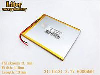 3.7V 6000mAh 31115131 Lithium Polymer Ion Rechargeable Battery Lithium Polymer Li-Po Battery for MP4 GPS MP3 Bluetooth Stereo DIY Gift