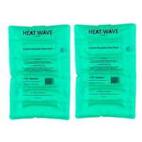 HEAT WAVE Instant Reusable Heat Packs – Large (8x12”), 2-Pack, Reusable Heat Pack for Muscle Aches, Back Pain, Pain Relief, Click Heat - Made in USA