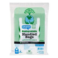 Easily compostable Bags.Biodegradable Handled Bags Size 6X14 inch Pack 100pcs.