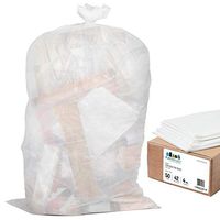 Plasticplace Contractor Trash Bags 42 Gallon - 4.0 Mil, Clear Heavy Duty Garbage Bag 33” x 48” (50 Count)