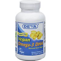 Deva Vegan Omega - 3 DHA - 90 Vegan Softgels - Gluten Free - Dairy Free - Yeast Free - Wheat Free - Vegan