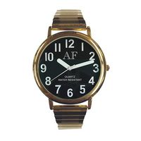 Unisex LV Gold Tone Watch w/Black Face
