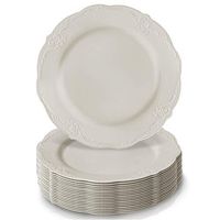 DISPOSABLE DINNERWARE SET, 20 Dessert Plates (Vintage - Cream, 7.5")
