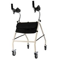 Lour Folding Rollator Walking Frame,Old Man with Seat Belt Walker Aluminum Alloy Disabled Walker
