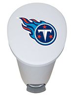 The Furniture Cove New 2.6 Gallon White Plastic Step Trash Can Waste Basket Featuring the Choice of Your Favorite Football Team Logo - FREE Trash Liner Included (Titans)