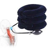 Neck Traction Pillow Adjustable Neck Stretcher Collar Cervical Neck Traction Collar Device Inflatable Spine Alignment Pillow for Chronic Neck Pain Relief