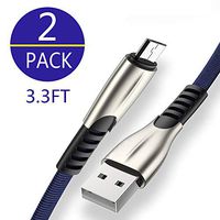 USB Data line (2.4A Fast Charging) (3.3ft),zinc Alloy Fabric Braided line, Compatible with Android, Samsung, LG, HTC, Nokia, Sony (Bule)