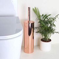 YUTU Rose Gold Toilet Brush Holder Vertical Stainless Steel Bathroom Accessories