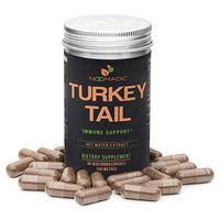 Turkey Tail Mushroom, 60 Capsules, 500mg Each, Immune Support, Hot Water Extract, Wild Harvested, Fruiting Bodies, 30% Beta-D-Glucans, Also Known as Trametes Versicolor, Coriolus Versicolor, Yun Zhi
