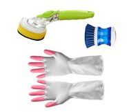 Grips Soap Dispensing Dish Brush Palm Brush Rubber Cleaning Gloves