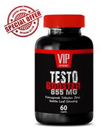 Pure Testosterone Booster - TESTOBOOSTER 855 with Fenugreek, L-Citrulline, Zinc, Tribulus Terrestris, Nettle Leaf, Ginseng and Vitamin D (1 Bottle 60 Capsules)