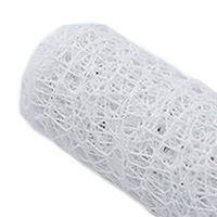 Flower Wrapping Paper Jacquard Gauze Mesh Wrap Roll, White