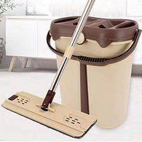 GHH Mop and Bucket System,360 ° Stainless Steel Rod Thickened Fiber Cloth Removable for Floor/Window Cleaning
