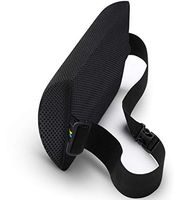 Lumbar Support Pillow Memory Foam Lower Back Cushion with Adjustable Straps Perfect For computer – office chair – car seat / Breathable Machine Washable Cover (Slim D Shape Roll)