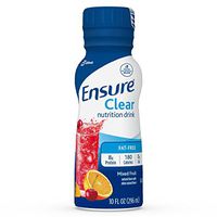 Ensure Clear Nutrition Drink, 0g fat, 8g of high-quality protein, Mixed Fruit, 10 fl oz, 12 Count
