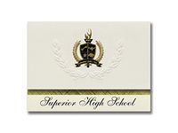 Signature Announcements Superior High School (Superior, MT) Graduation Announcements, Presidential style, Basic package of 25 with Gold & Black Metallic Foil seal